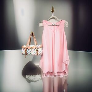 Umgee Pink Flowy Chiffon Dress
